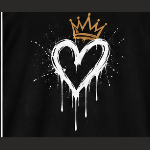 Crowned Heart graphic tee, folded