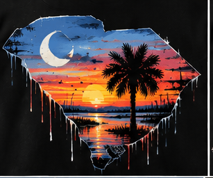 Palmetto Drip graphic tee, folded
