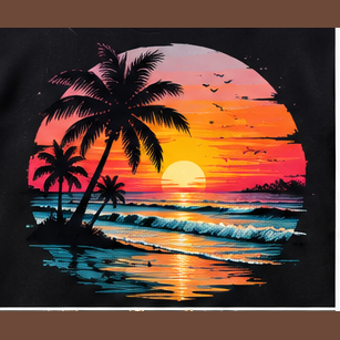 Sunset Palm graphic tee, folded