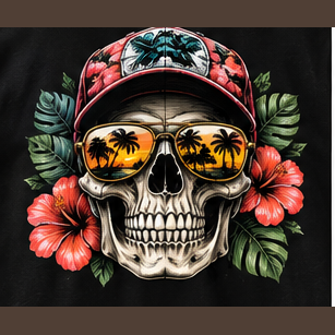 Tropical Skull graphic tee, folded