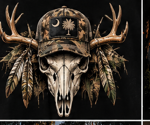 Deer Skull graphic tee, folded
