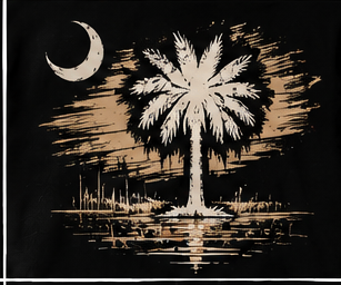 Palmetto Moon graphic tee, folded