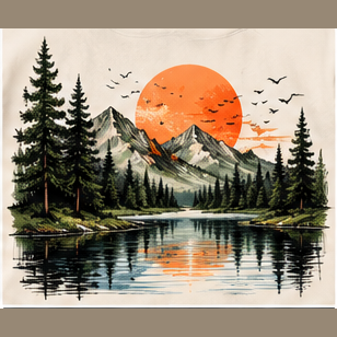 Mountain Lake graphic tee, folded