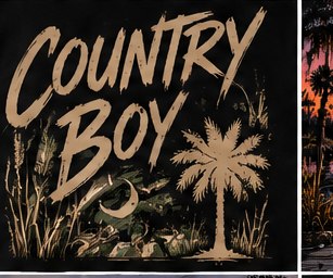 Country Boy graphic tee, folded
