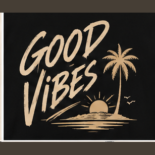 Good Vibes graphic tee, folded