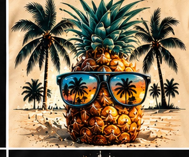 Pineapple Shades graphic tee, folded