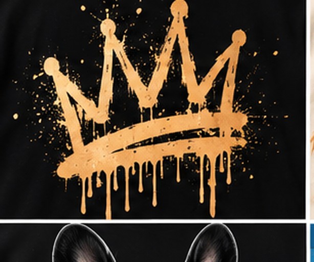 Gold Crown graphic tee, folded