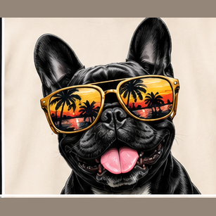 Frenchie Summer graphic tee, folded