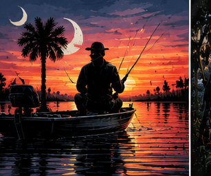 Boat Fisherman graphic tee, folded