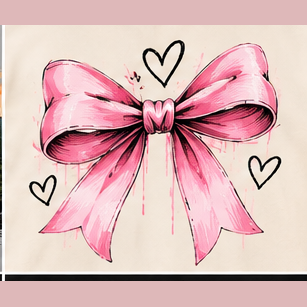 Pink Bow graphic tee, folded